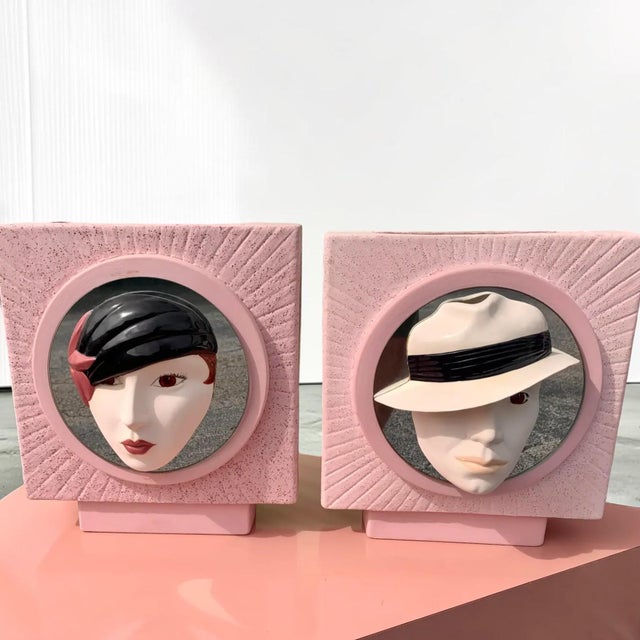 Vintage 1980s His and Hers Box Vases - a Pair For Sale - Image 11 of 13