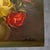 1960s Vintage Floral Oil Painting Original Signed Rose Still Life Small Canvas 1960s For Sale - Image 5 of 6