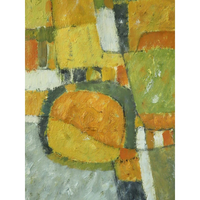 1970 Modernist 'Sunlit Forms' Vintage Swedish Original Abstract Geometric Oil Painting, Framed For Sale - Image 9 of 14