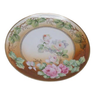 Unger and Shilde Three Crown Germany Floral Large 12 Inch Serving Plate For Sale