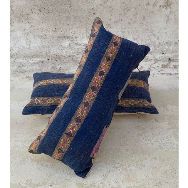 Contemporary Big Blue and Pink Pillow Covers - a Pair For Sale - Image 9 of 10