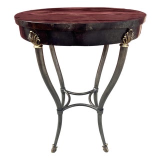 Ethan Allen Regency Style Faux Tessellated Horn Accent Table For Sale