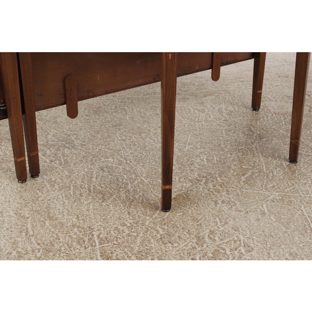 Vintage Mahogany Inlaid Gate Leg Dining Table For Sale - Image 11 of 18