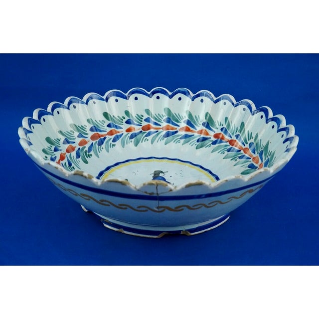 Large Antique French Ceramic Bowl by Henriot Quimper, 1800s For Sale - Image 14 of 18