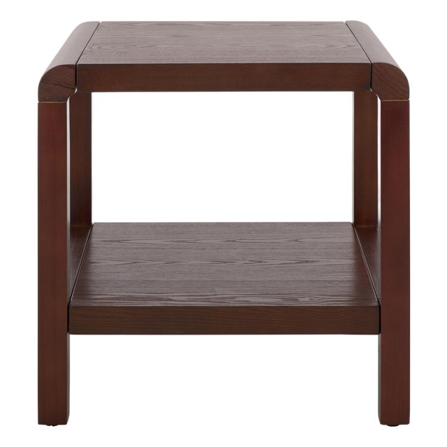 Omara 1 Shelf Side Table in Walnut For Sale