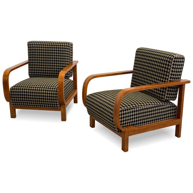 Art Deco Reclining Armchairs from Fischel, 1930s, Set of 2 For Sale - Image 3 of 10
