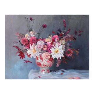 Original Traditional Floral Still Life "To Love and Be Loved" Artwork by Katharina Husslein For Sale