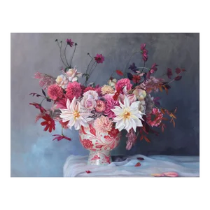 Original Traditional Floral Still Life "To Love and Be Loved" Artwork by Katharina Husslein