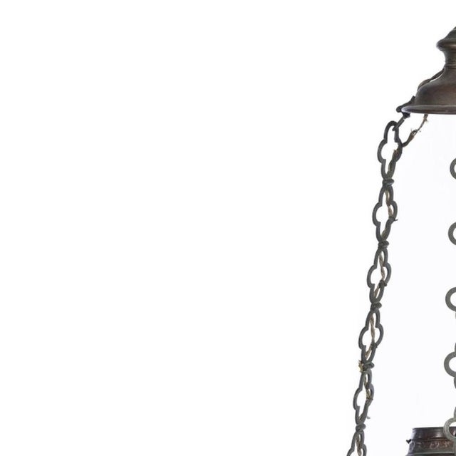 Lighting - Hanging lantern; in copper - 18th century (116 cm). Portuguese from the 18th century; in copper decorated with...