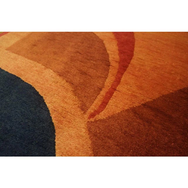 1920s Colorful Abstract Modernist Antique Chinese Art Deco Carpet 2'10'' X 5'9'' Wool Knotted Rug For Sale In New York - Image 6 of 9