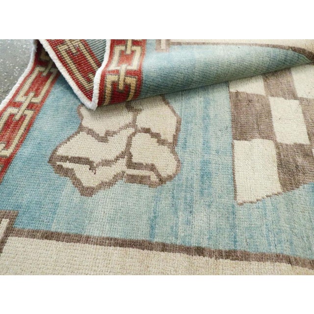 Brick Red Galerie Shabab Collection Mid-20th Century Turkish Art Deco Style Accent Rug For Sale - Image 8 of 8