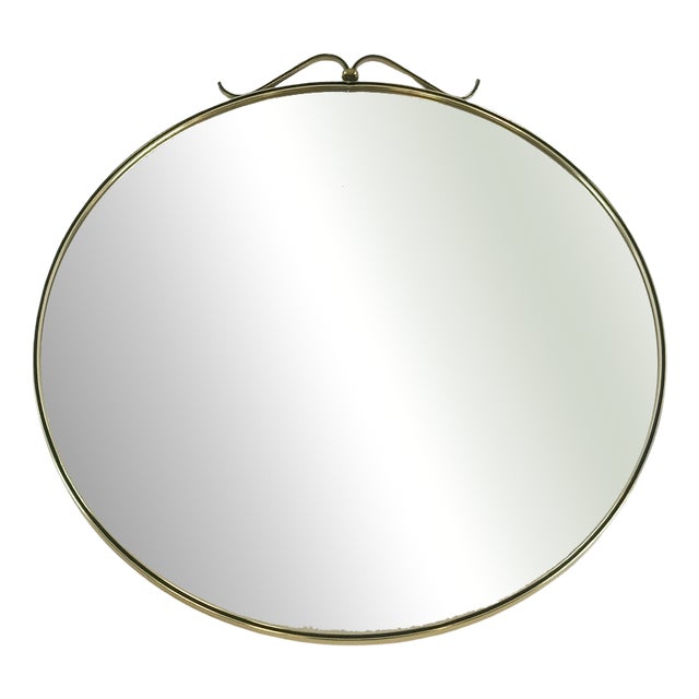 Mid-Century Modern German Round Wall Mirror in Aluminium, 1970s For Sale