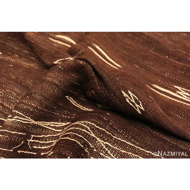 Nazmiyal Collection Vintage Moroccan Brown Kilim Rug For Sale - Image 4 of 5