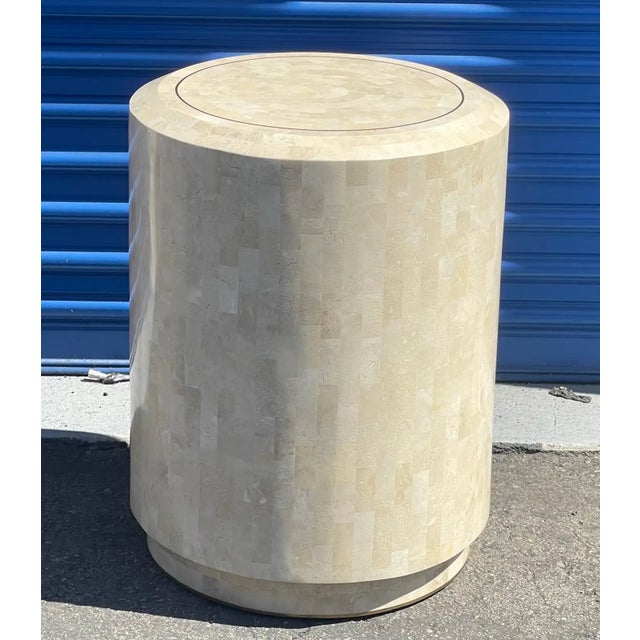 1970s Tessellated Stone Side Table in the Manor of Maitland Smith For Sale - Image 6 of 9