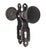 Arts & Crafts style door knob set made of cast iron with a black finish. Priced as two door knobs, two back plates, and a...