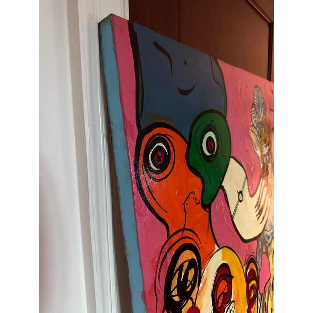 1970s Peter Keil Monumental Canvas Abstract Painting 6’ X 4’ For Sale - Image 14 of 15