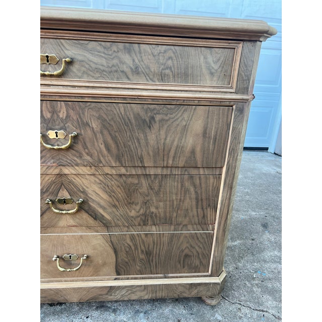 French 19th Century Louis Philippe Bleached Burl Walnut Commode For Sale - Image 10 of 12