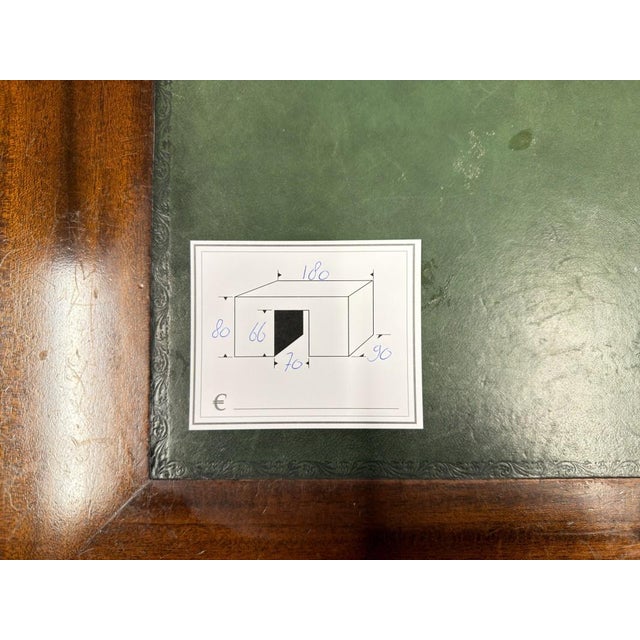 English Partner Desk in Teak and Leather For Sale - Image 18 of 18