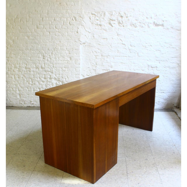 Wood Small Art Deco Cubist Desk in Walnut Veneer, Belgium, 1930 For Sale - Image 7 of 16