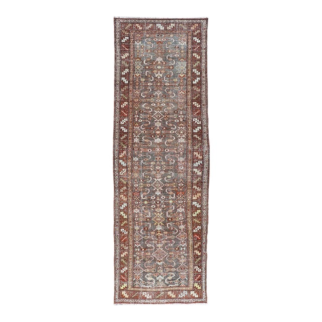Antique Northwest Persian Runner With Geometric Tribal Design For Sale