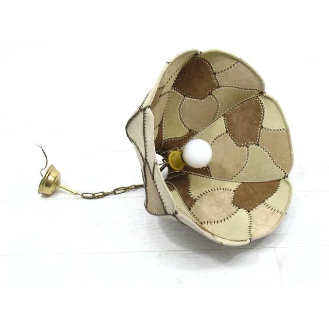 Ceiling Lamp in Suede Patchwork, 1970s For Sale - Image 4 of 10