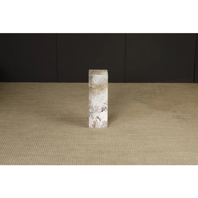 1980's Post-Modern Exotic Marble Column Pedestal For Sale - Image 10 of 14