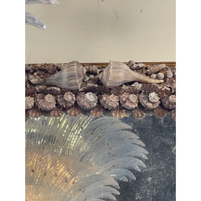 Wood Vintage Sea Shell MIrror For Sale - Image 7 of 8