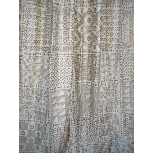 Fortuny Ashanti Gold and Ivory Vintage Curtain - Drapes a Pair For Sale - Image 11 of 12