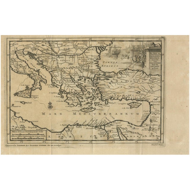 Venetian Trade Routes in the Levant Map by Pieter Van Der Aa, 1720 For Sale