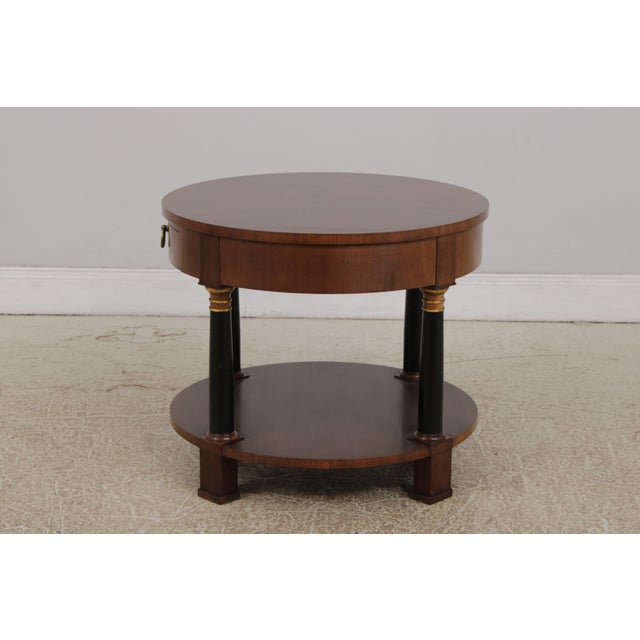 French Baker Walnut French Empire Style Lamp Table For Sale - Image 3 of 14