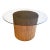 Vintage Bamboo Round Table With Glass Top For Sale