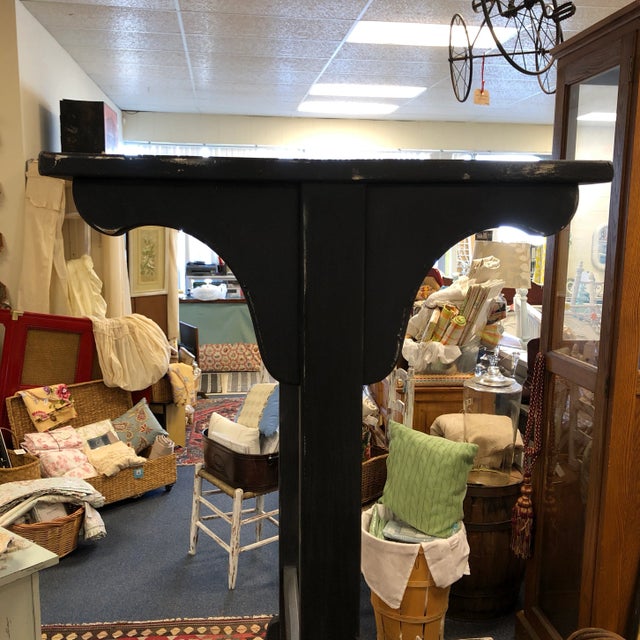 American Vintage Black Wooden Schoolhouse Coat Rack For Sale - Image 3 of 10