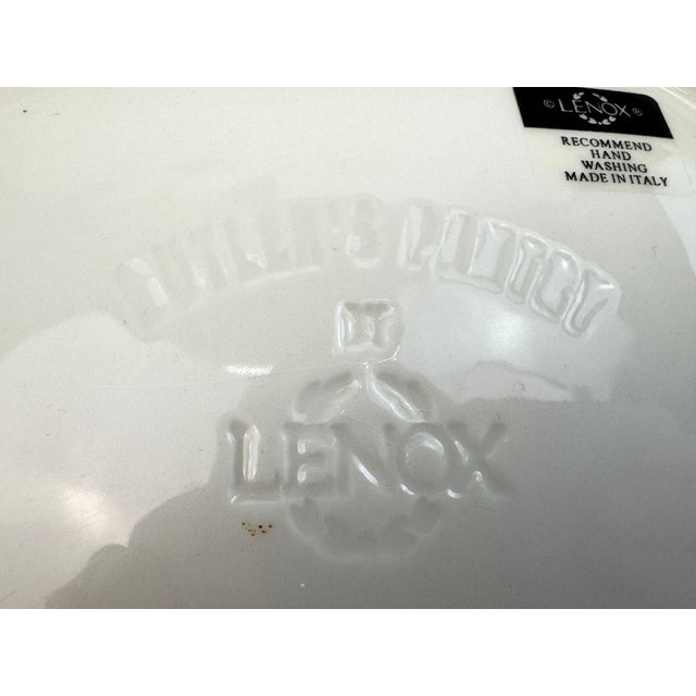 1970s Lenox Italian Shell Form Centerpiece Bowl, Ivory Ceramic Pedestal Dish For Sale - Image 10 of 10