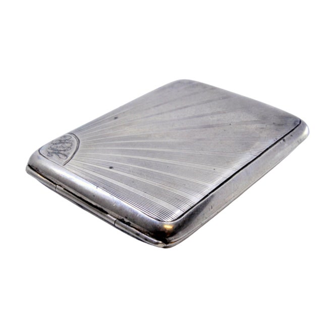 Guilloche Silver Matchbook with Hinged Lid For Sale - Image 10 of 10