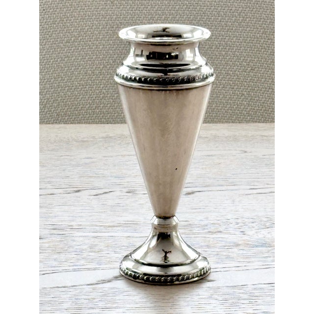 American Vintage Traditional Silver Plated Trumpet Vase - 8.5" For Sale - Image 3 of 9