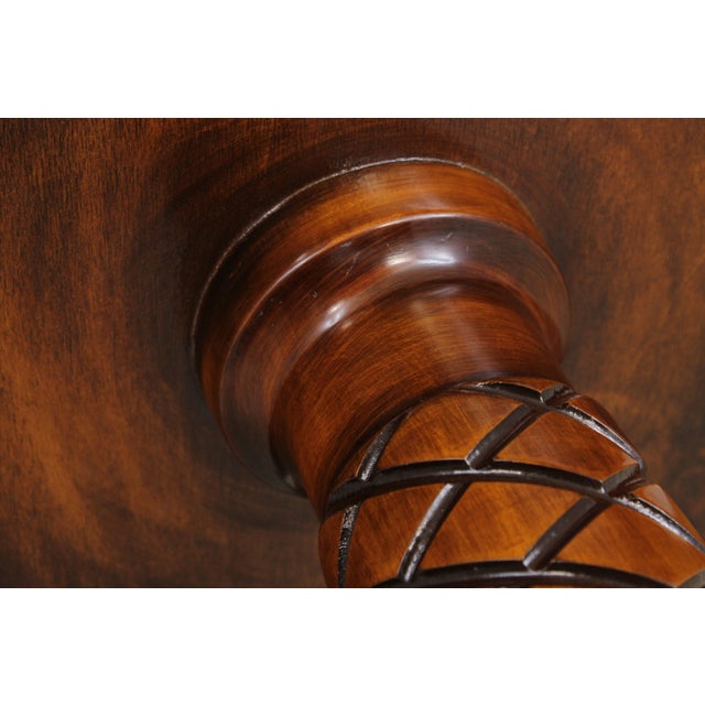 Gorgeous Burl Wood Inlaid Round Accent Table For Sale - Image 14 of 16