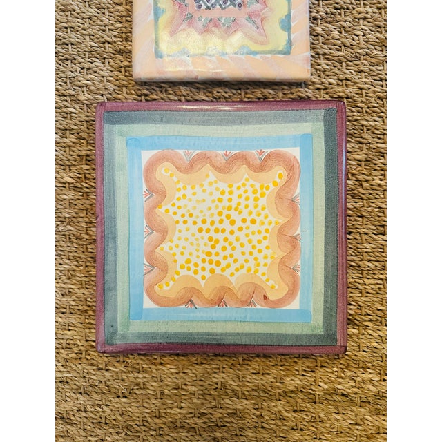 Folk Art McKenzie Childs Set of Three Trivets For Sale - Image 3 of 8