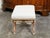 English Chinese Chippendale Style Faux Bamboo Stool with New Upholstery For Sale - Image 4 of 12