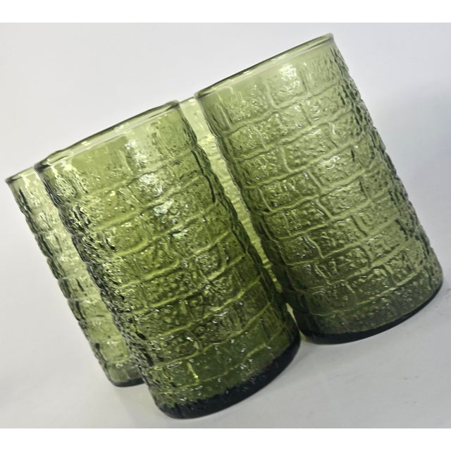 Vintage Avocado Brick Tumblers- Set of Four For Sale - Image 10 of 13