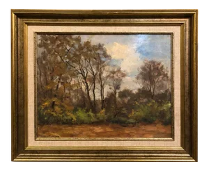 Mid-Century Framed Oil Painting on Board by Ludovic Janssen (1888-1954)