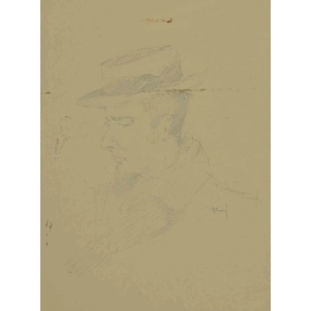 Portrait is a Drawing in pastel realized by Augusto Monari in the Early-20th Century. Hand-signed on the lower. Good...