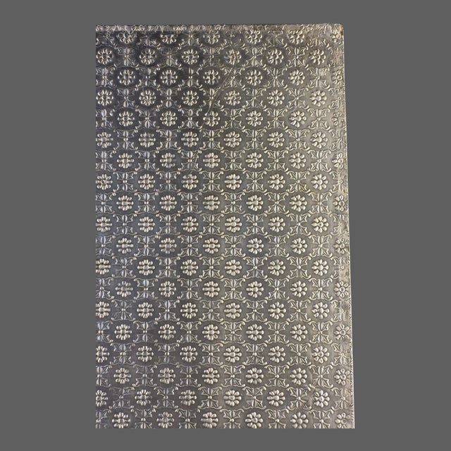 Vintage Large 25'' X 18'' Anglo-Indian Bohemian Embossed Engraved Metal Tray For Sale - Image 16 of 18