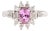 1.66 Carat Pink Sapphire Diamond White Gold Engagement Ring, Size 7 For Sale
