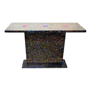 Colorful Contemporary Patinated Titanium Console by Xavier Mennessier For Sale
