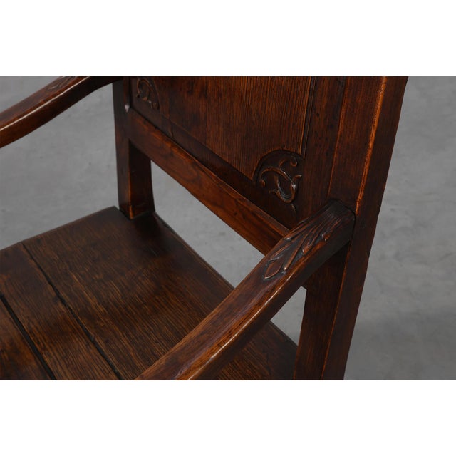 Antique Armchair in Hand Carved Oak, 1700s For Sale - Image 15 of 18