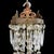 1950s Vintage Italian Brass & Cut Crystal 3-Light Chandelier C1950 For Sale - Image 5 of 6