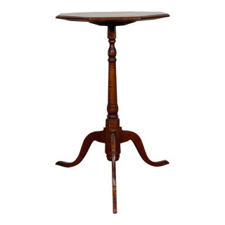 Late 20th Century Tiger Maple Candle Stand For Sale