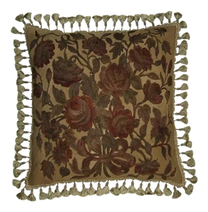 Traditional -Style Embroidered Throw Pillow