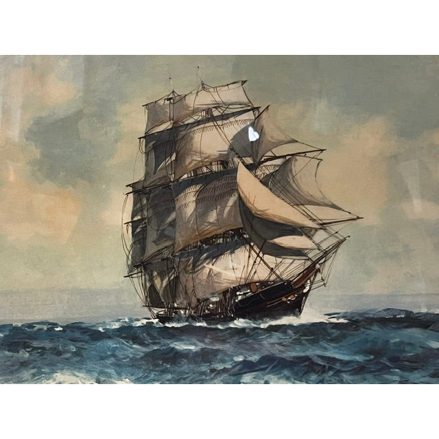 The Red Jacket, a famous American clipper ship known for its speed. Artist: Hugh Knollys, whose maritime works were...