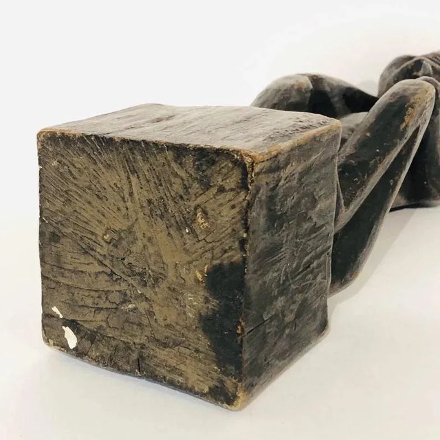 Wood Early 1900s Hand Carved African Senufo Wood Figure For Sale - Image 7 of 10